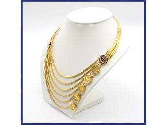 Collier, 21K guld, unik design (vikt 44,6g, längd ca 45,5cm)