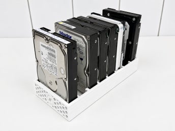 8 x 3,5-tums Hårddisksrack - Öppet Vit multifacks NAS & HDD-hemserverlagring