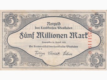 Tyskland Inflationen 5 Millionen Mk 1923 Ovi 447591408 ᐈ Kop Pa Tradera