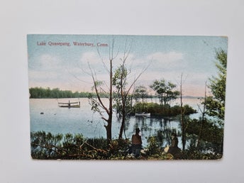 Vykort Lake Quasepang, Waterbury, Conn