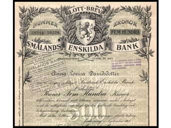 1917 Jönköping: Smälands Enskilda Bank