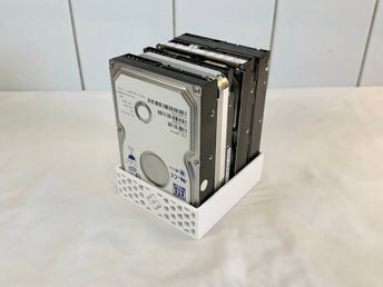 4 x 3,5-tums Hårddisksrack - Öppet Vit multifacks NAS & HDD-hemserverlagring