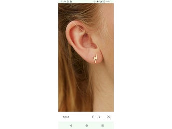 Örhängen Edblad Lightning studs, Blixt, gulplätering 14 k, helt nya