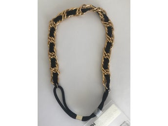 Chic snygg svart o guld hårband, Ny