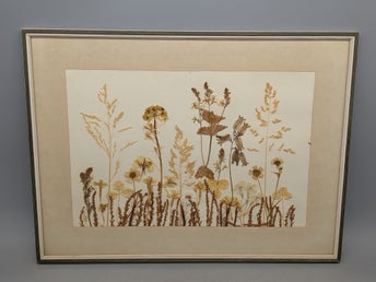 Dekorativ tavla med torkade ängsblommor , Blommor , Ca 30x35cm