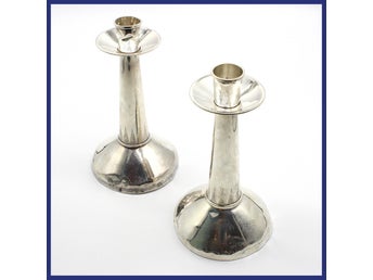 Ljusstakar, 830 silver, 2 stycken (höjd 18cm)