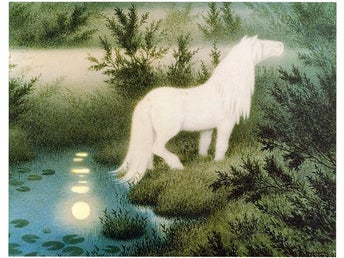 NÄCKEN SOM VIT HÄST av THEODOR KITTELSEN Norge John Bauer Nordisk Mytologi DUK