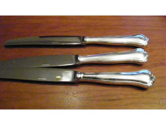 Knivar 3st i silver L ca 17 cm för komplettering