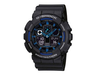 CASIO G-Shock Svart/Blå GA-100-1A2ER Armbandsur Klocka 51mm Analog/Digital Ny