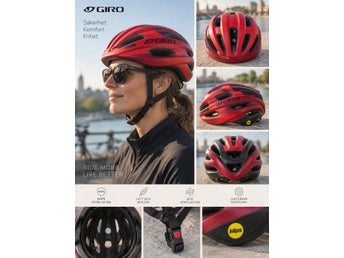 Säker cykelhjälm: Giro Register MIPS , röd - fint skick!