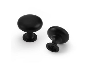 Runda Mattsvarta Knoppar i Modern Stil (10 Stycken)