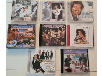 Musik 10 CD-skivor - Richard Clayderman, Bonnie Tyler, Engelbert Humperdinck mm