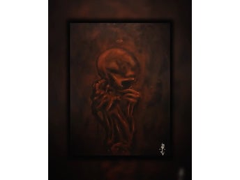 ONE WHO SEES WHAT EYES DO NOT - Original Dark Art, glassed and framed.