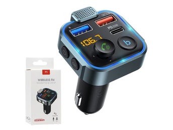 Ecobox FM-sändare Bluetooth 2XUSB + TYPE-C 2.4A 20W