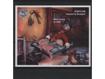 Sierra Leone 1995 Disney Disney-gänget som kända konstverk 2v i 2 block
