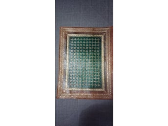 Vintage Koranfodral i skinn – Tunisien – handdekorerat grönt