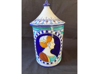 antik vintage italien faenza keramik albarello - apoteksburk. Signerad