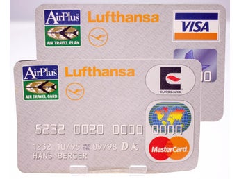 Lufthansa AirPlus retro double mouse pad circa 1990s-27cm x 22cm-Weight 52g