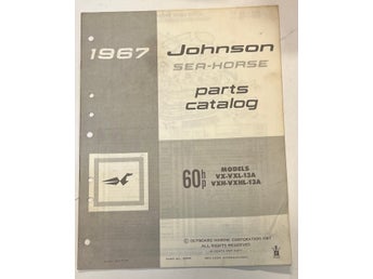 Reservdelskatalog Johnson 60hp 1967 utombordare engelska 24 sidor begagnad