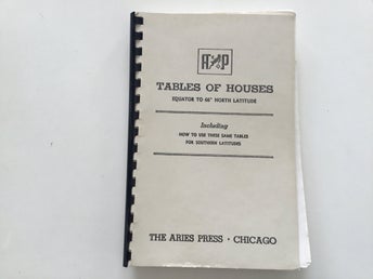 Tables of Houses, The Aries Press, 1981