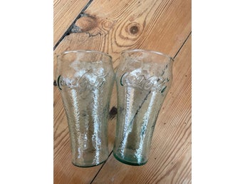 2 retro stycken Coca-Cola glas