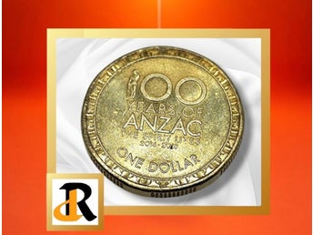 100 år av ANZAC minnesobjekt, australiskt 1-dollarsmynt