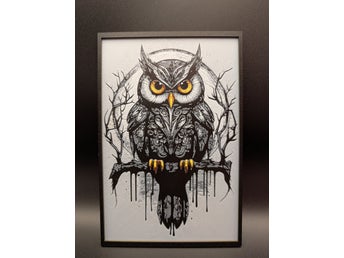Mystical Owl Artwork Night Bird Illustration Art