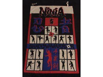 NINJA - SHADOW WARRIOR Posterflagga Samlarobjekt från 80-talet