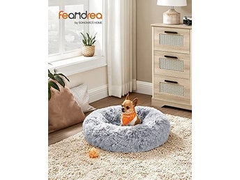 Feandrea Hundsäng, Donut Kattsäng, Fluffig lugnande husdjurssäng, PGW038G01