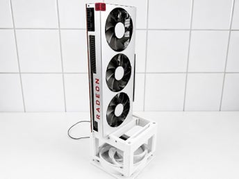 Vertikalt GPU-stativ - Öppen Vit Grafikkortskyld Ram för 120mm Fläkt