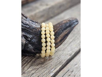 Gul Kalcit, armband 8mm runda pärlor