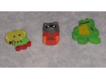 3 Sudd elefant mus dinosaurie 3 cm suddgummi fin rolig barn present skolmaterial