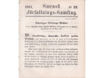 SFS 1871-22 Sweriges Riksdags Beslut
