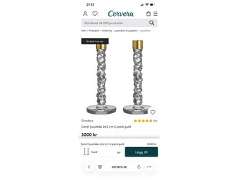 Orrefors Carat ljusstakar, 2-pack