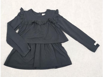 Newbie, Strl 122/128, Långärmad klänning/tröja, Svart, Spets