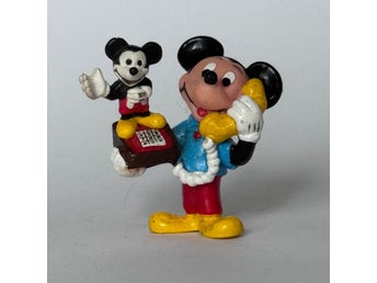 Musse Pigg med telefon | Disney PVC Figur | Applause | Mickey Mouse | Vintage