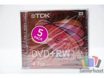 5-Pack TDK DVD +RW Rewritable 4,7GB - CD CD-Skiva - Skiva DVD+RW Omskrivningsbar