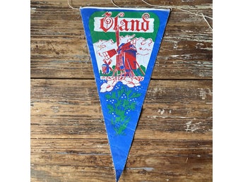Öland Vimpel 60-tal Kuriosa Turism Souvenir Flagga Väderkvarn Retro