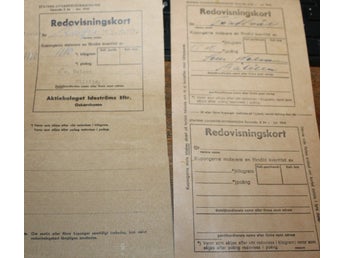 Ransoneringskort Handlares redovisningskort 1940 och 1944 Livsmedelskommissionen