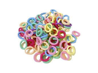 Elastiska hårsnoddar - Hårband - 100st - 25mm - Flerfärgade ljusa färger