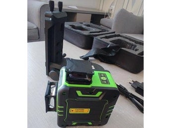 3D 12 linjer vertikal och horisontell grön lasernivå med magnetstativ/mottagare