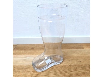 Vintage funky glass boot vase 30.5cm tall