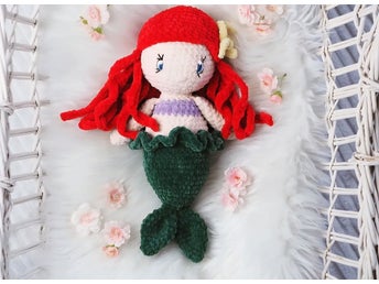 Virkat gosedjur sjöjungfru amigurumi