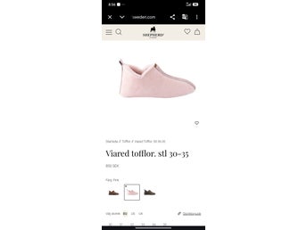 Shepherd Tofflor Rosa Storlek 34