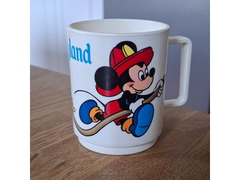 MUGG Musse Pigg & Långben brandmän Disneyland Made in USA 1960-tal