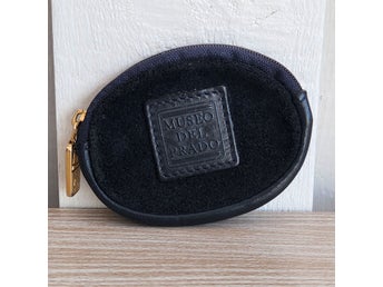 Museo Del Prado Italian Leather Coin Purse Gold Zipper Vintage