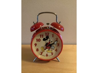 Vintage Retro Mickey Mouse / Musse Pigg väckarklocka, röd 90-tal