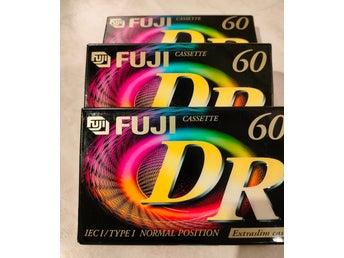 3 st nya FUJI DR 60 kassettband Extraslim case