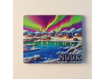 Nuuk Grönland Norrsken Kylskåpsmagnet