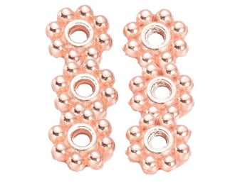 50 mörk rose små daisy pärlor 6 mm